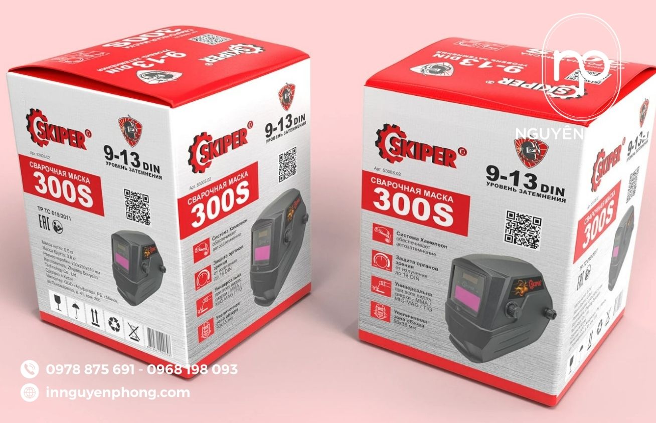 Mẫu hộp carton đựng mũ bảo hiểm phổ biến